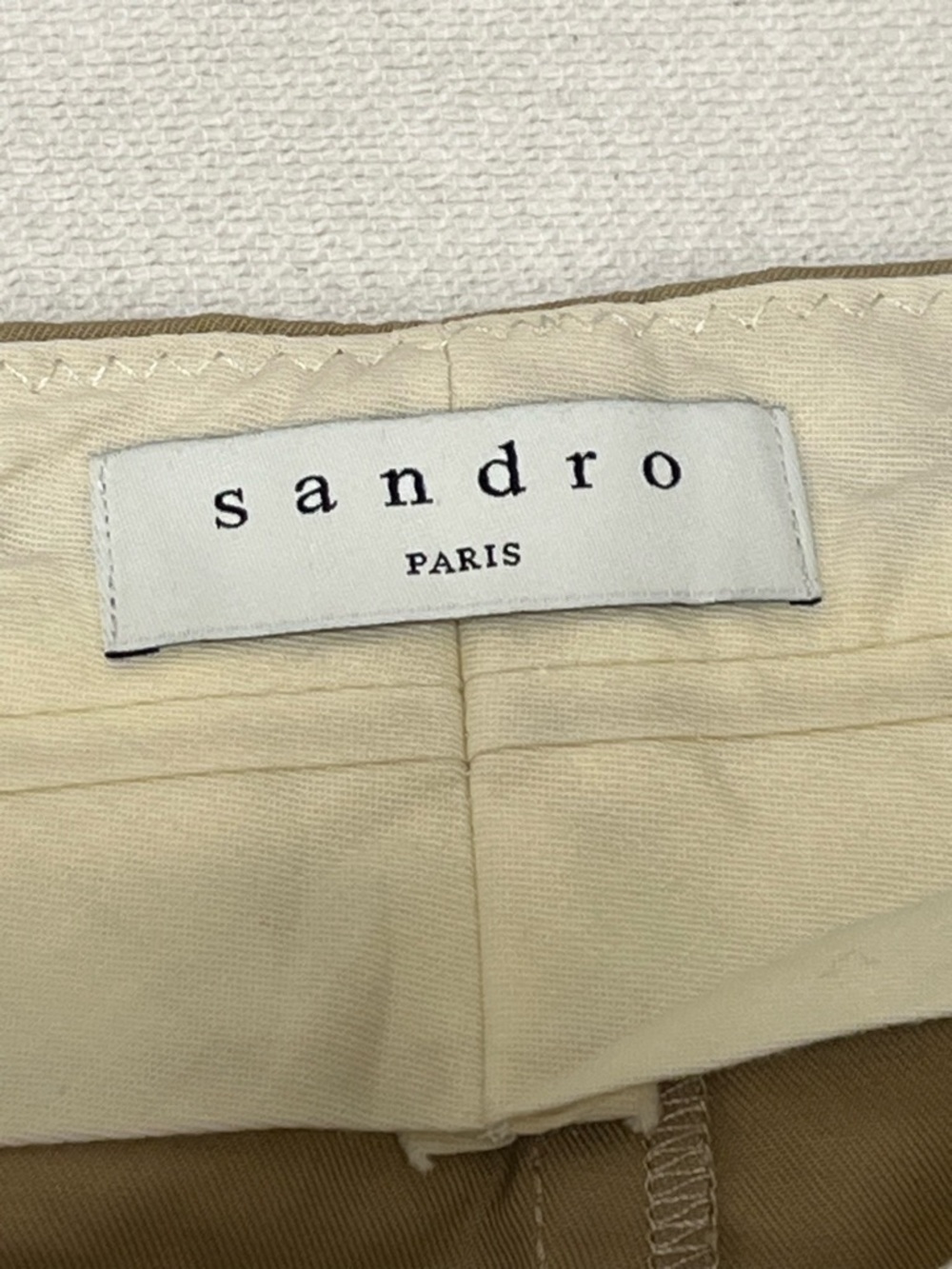 Sandro Arthis High Rise Cotton Trouser Beige EU 36 - Picture 11 of 12